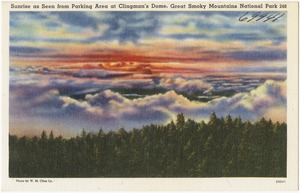 Sunrise as seen from parking area at Clingman's Dome, Great Smoky Mountains National Park