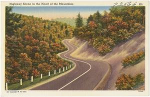 Highway scene in the heart of the mountains
