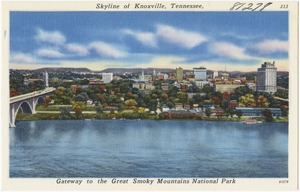 Skyline of Knoxville, Tennessee, gateway to the Great Smoky Mountains National Park
