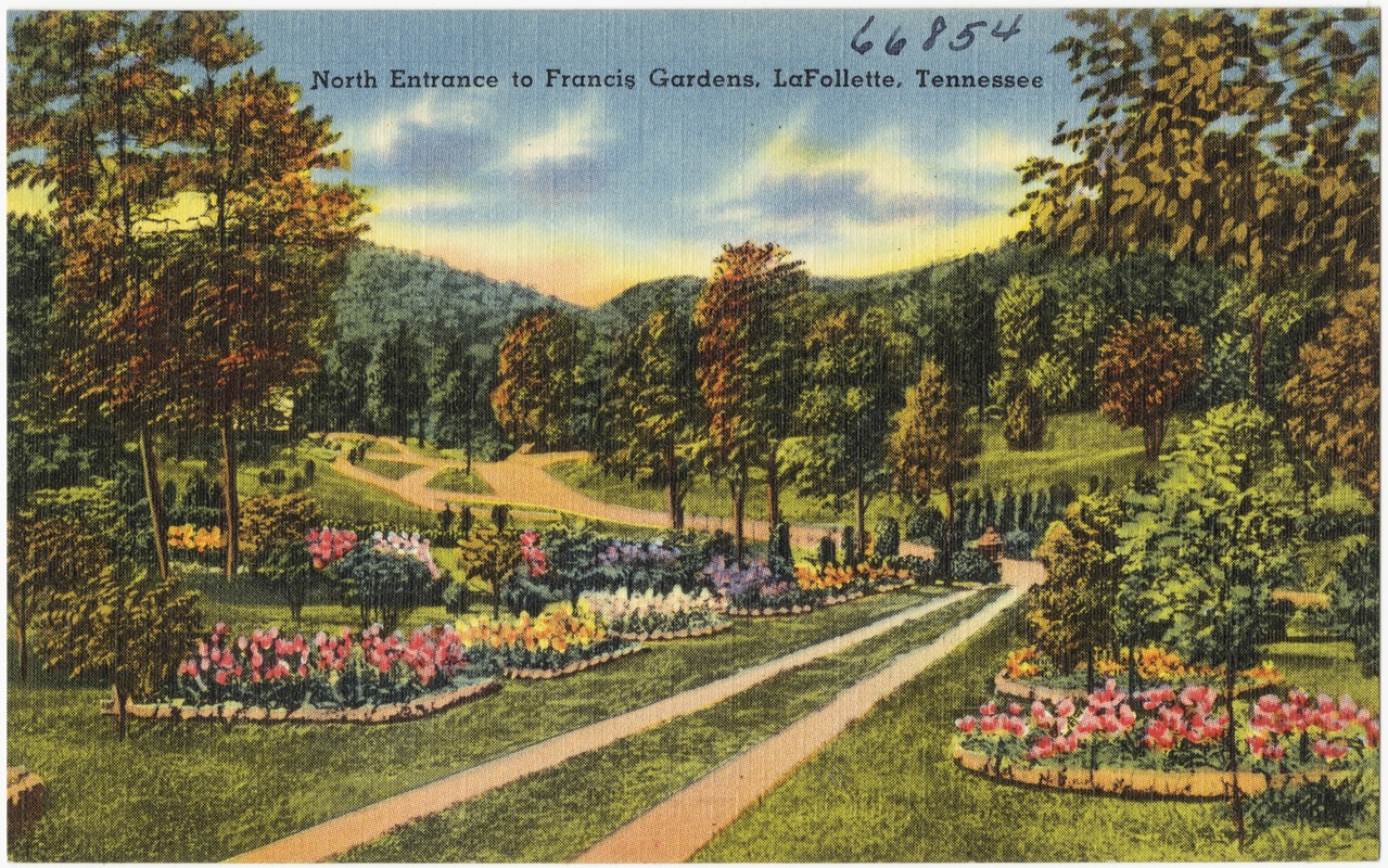 North entrance to Francis Gardens, LaFollette, Tennessee