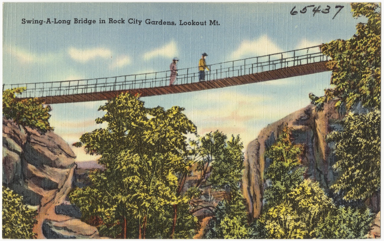 Swing-A-Long Bridge in Rock City Gardens, Lookout Mt.