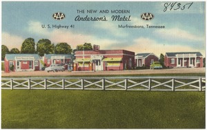 The new and modern Anderson's Motel, U.S. Highway 41, Murfreesboro, Tennessee