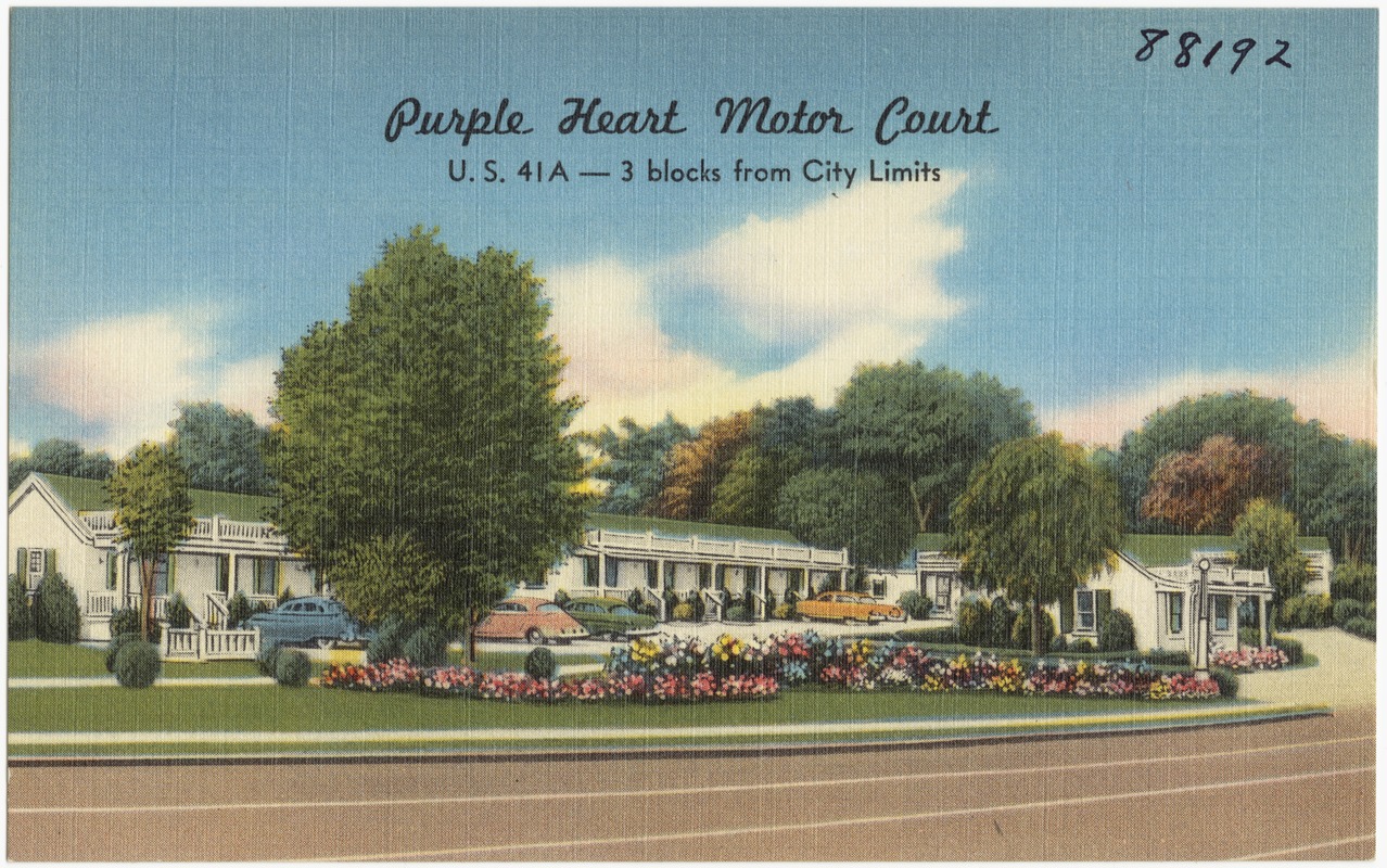 Purple Heart Motor Court,, U.S. 41A -- 3 blocks from city limits