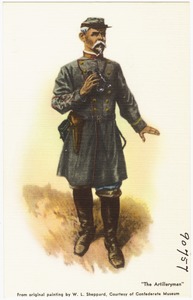 "The Artilleryman", from original painting W. L. Sheppard, courtesy of Confederate Museum
