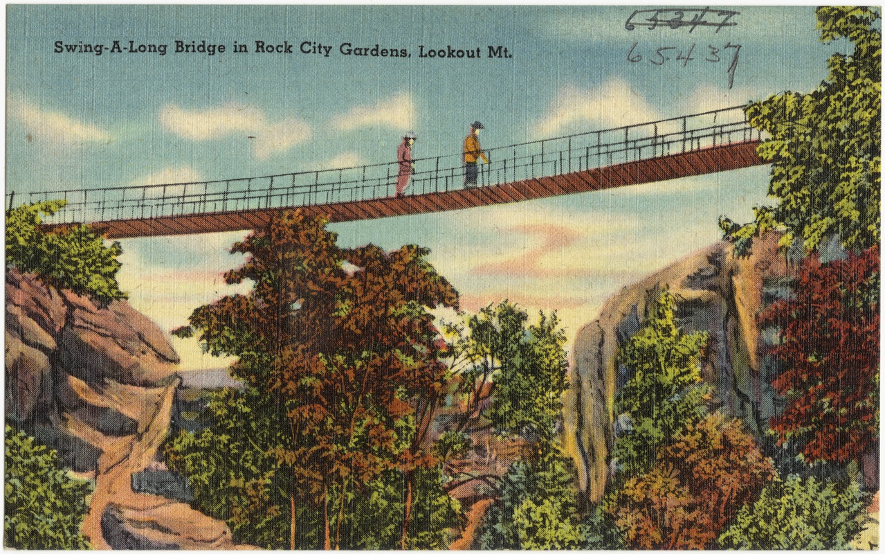 Swing-A-Long Bridge in Rock City Gardens, Lookout Mt.