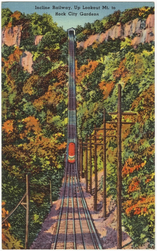 Incline Railway, up Lookout Mt. to Rock City Gardens