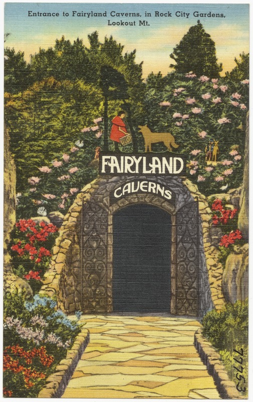 Entrance to Fairyland Caverns, in Rock City Gardens, Lookout Mt.