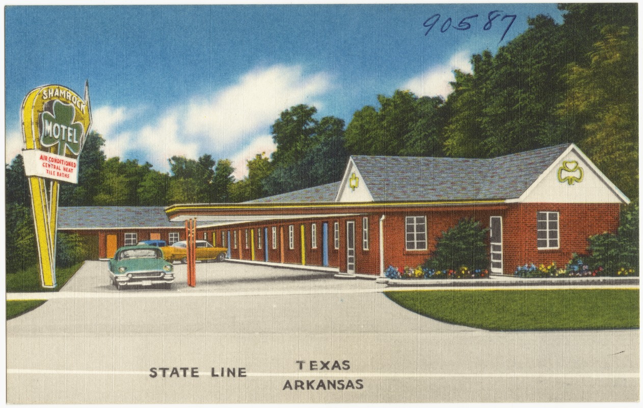 Shamrock Motel, state line Texas, Arkansas
