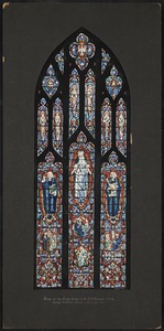 Design for the Wesley windows in the north transept gallery, Wesley Methodist Church, Worcester, Mass.