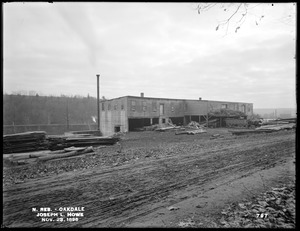 Wachusett Reservoir, Joseph L. Howe's saw mill, on the east side of Waushaccum Street, from the north, Oakdale, West Boylston, Mass., Nov. 23, 1896