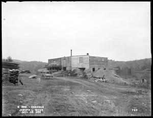 Wachusett Reservoir, Joseph L. Howe's saw mill, on the east side of Waushaccum Street, from the southwest, Oakdale, West Boylston, Mass., Nov. 23, 1896