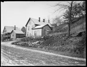 Wachusett Reservoir, Joel Walker's house, corner of Cross and Beaman Streets, from the northeast on Beaman Street, near St. Onge's, West Boylston, Mass., Dec. 5, 1896