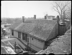 Wachusett Reservoir, Amanda Bouchard's house, on the north side of East Main Street, from the northeast, on the south side of Cross Street, West Boylston, Mass., Dec. 5, 1896