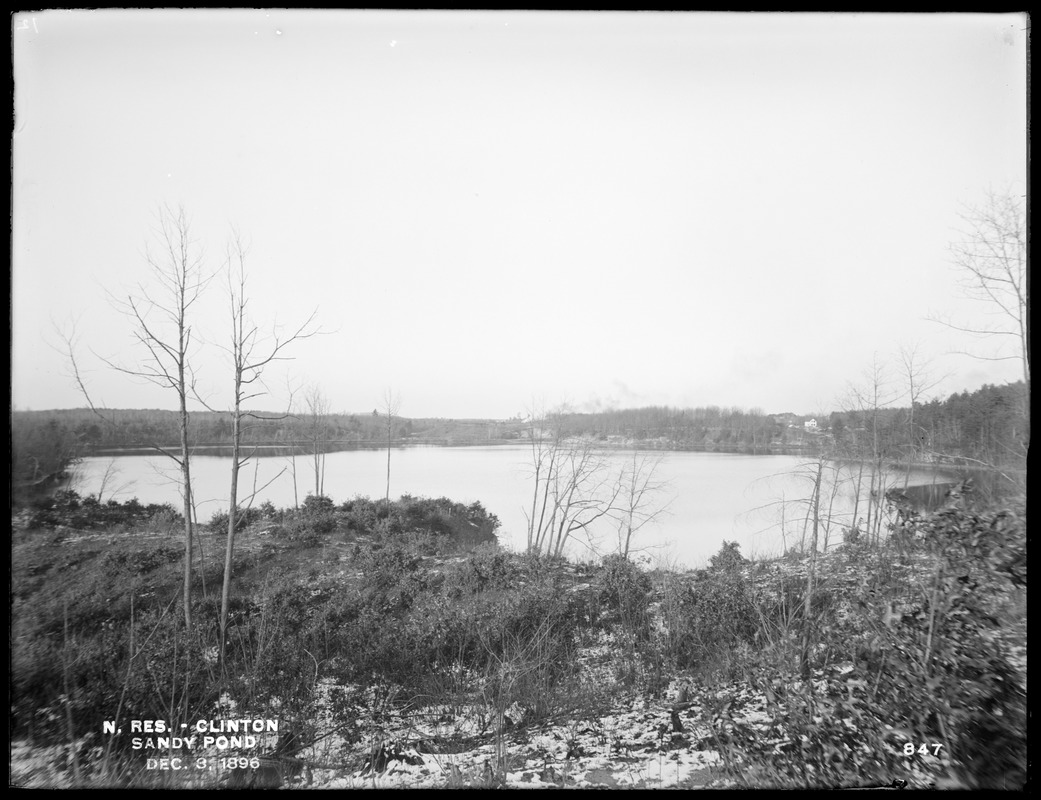 Wachusett Reservoir, Sandy Pond, from the south, Clinton, Mass., Dec. 3, 1896