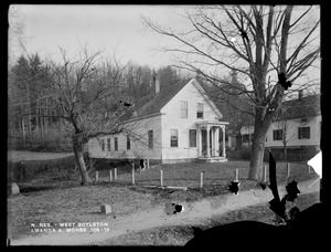 Wachusett Reservoir, Amanda A. Morse's house, on the north side of East Main Street, near Fletcher Street, from the south in East Main Street, West Boylston, Mass., Dec. 15, 1896