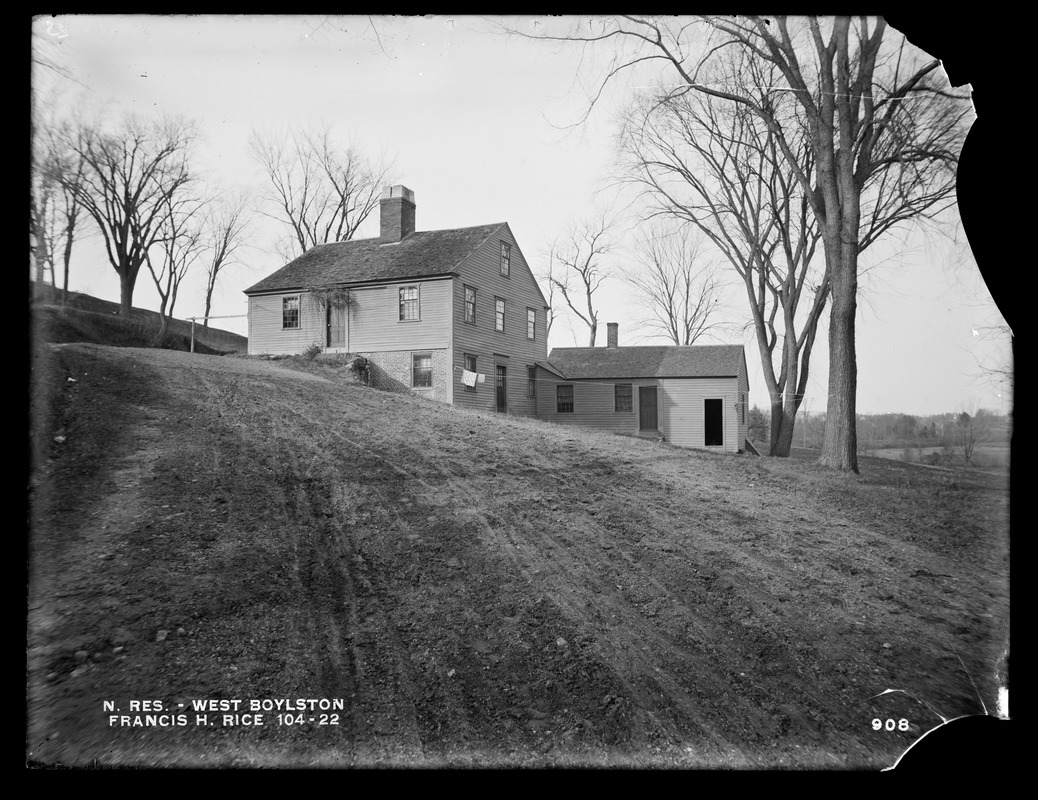 Wachusett Reservoir, Francis H. Rice's house, near the west side of