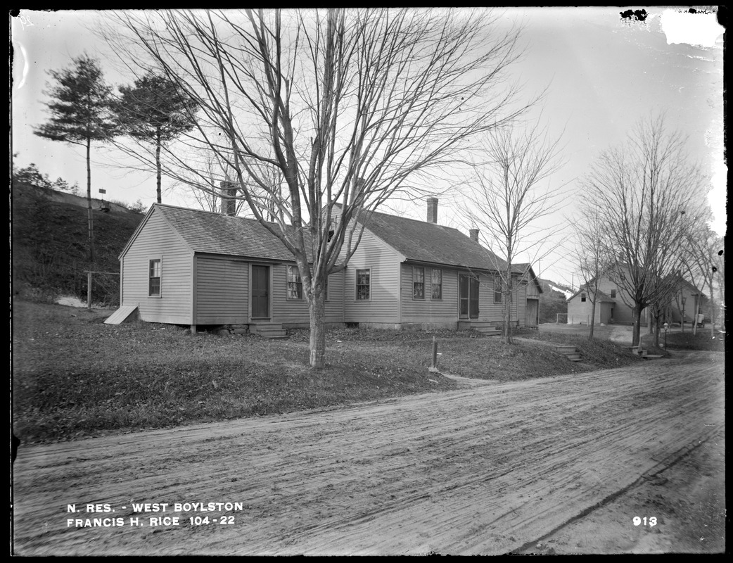 Wachusett Reservoir, Francis H. Rice's house, on the west side of