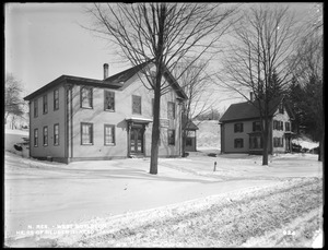 Wachusett Reservoir, Reuben G. Reed's heirs' buildings, on the east side of North Main Street, from the west in North Main Street, West Boylston, Mass., Dec. 17, 1896