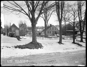 Wachusett Reservoir, Silas E. Harthan's buildings, on the east side of North Main Street, from the west in North Main Street, West Boylston, Mass., Dec. 22, 1896
