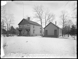 Wachusett Reservoir, Town of West Boylston and West Boylston Manufacturing Company, two schoolhouses, on the south side of Holden Street, opposite Harris Street, from the northwest in Holden Street, Oakdale, West Boylston, Mass., Dec. 22, 1896