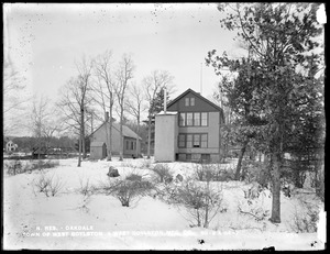 Wachusett Reservoir, Town of West Boylston and West Boylston Manufacturing Company, two schoolhouses, on the south side of Holden Street, opposite Harris Street, from the south, Oakdale, West Boylston, Mass., Dec. 22, 1896