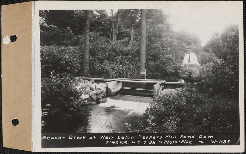 Beaver Brook at weir below Pepper's mill pond dam, Ware, Mass., 740 PM