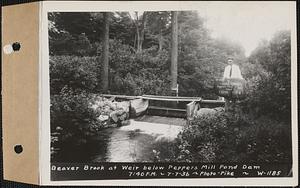 Beaver Brook at weir below Pepper's mill pond dam, Ware, Mass., 7:40 PM, Jul. 7, 1936