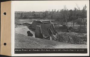 Ware River at Powder Mill dam, Barre, Mass., Oct. 11, 1938