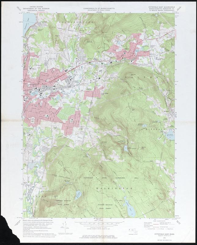Pittsfield east Quadrangle Massachusetts, Berkshire Co.