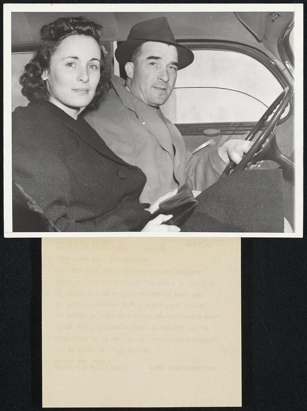 He Hopes He Won't be Back. Outfielder Al Simmons of the Washington Senators, fined $200 for cursing fans who heckled him in the season's final game, left Washington with Mrs. Simmons for Chicago Oct. 3 after first saying he wanted his unconditional release from the club. Simmons and his wife are shown in front of the ball park where Simmons removed personal belongings from his locker.