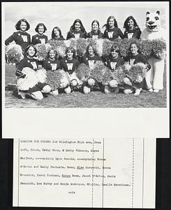 Leading the Cheers for Washington High are, from left, front, Kathy Ross, Kathy Johnson, Joyce MacIver, co-captain; Lynn Arnold, co-captain; Donna O'Brien and Sally Fantasia. rear, Glee Coresetti, Donna Brewster, Carol Costman, Robyn Rees, Janet O'Brien, Janis Jacquith, Lee Hubby and Sonja Anderson. Missing Leslie Sarchione.