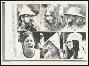 They Came to Protest--Faces of demonstrators reflect a peaceful Saturday afternoon protest on the Ellipse in Washington. Thousands came to voice opposition to the war in Southeast Asia.