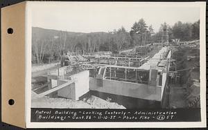 Contract No. 56, Administration Buildings, Main Dam, Belchertown, patrol building, looking easterly, Belchertown, Mass., Nov. 10, 1937