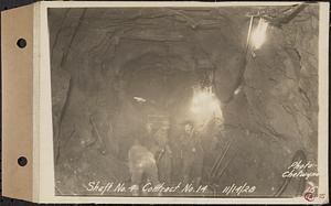 Contract No. 14, East Portion, Wachusett-Coldbrook Tunnel, West Boylston, Holden, Rutland, heading in tunnel at Shaft 4, Rutland, Mass., Nov. 14, 1928