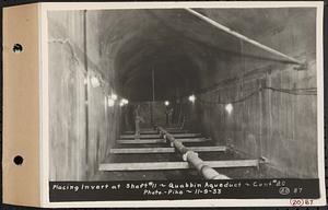 Contract No. 20, Coldbrook-Swift Tunnel, Barre, Hardwick, Greenwich, placing invert at Shaft 11, Quabbin Aqueduct, Hardwick, Mass., Nov. 9, 1933