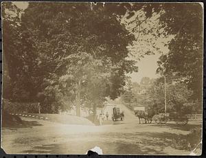 Looking east toward Nashua River bridge from Main Street at canal