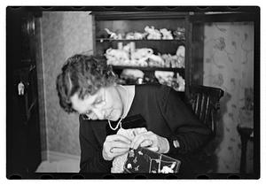 Shumaker, Mrs. James H. (Nellie) collector of miniature elephants