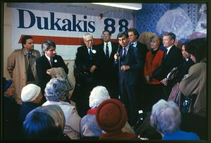 Boston: 1988 - Gov. Mike Dukakis speaks during his campaign for president