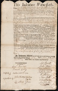 James Melvin indentured to apprentice with John Stirling of Boston, 10 October 1760