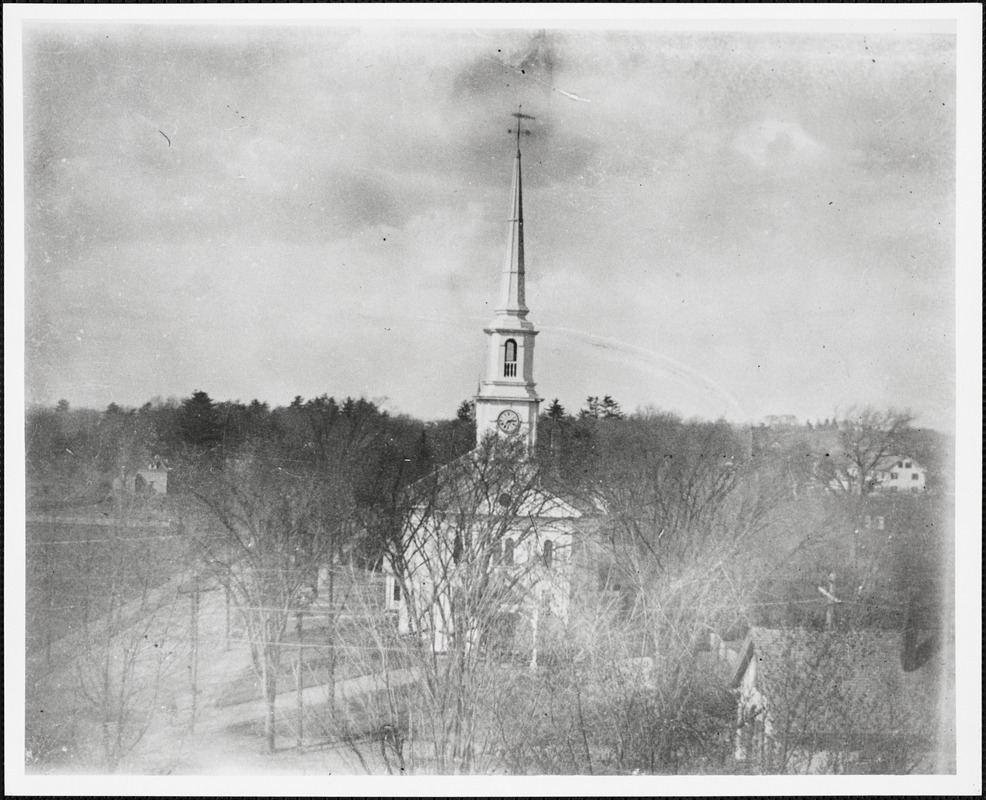 Baptist Church on its original site. Part of the Common before the erection of the Town Hall