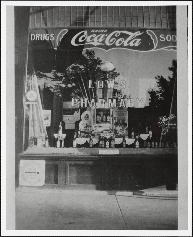 Low's Pharmacy, Needham Square, corner Great Plain and Dedham Avenue