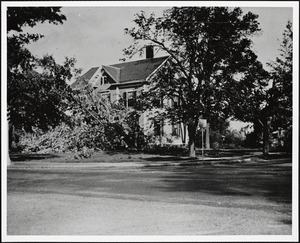 The Shugg House n.w. corner, Great Plain Avenue and Webster Street. Hurricane of 1938.