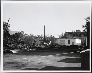 Locke Lumber Yard the morning after the big fire of May 22, 1977