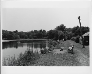 Fishing at the Reservoir on Dedham Avenue