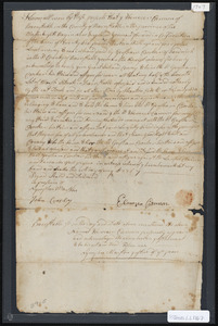 Deed of property in Barnstable sold to Gershom (also Gersham) Crocker of Sandwich by Ebenezer Cannon of Barnstable