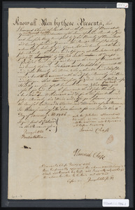 Deed of property in Barnstable sold to John Bursley of Barnstable by Leonard Chase and Hannah Chase of Sandwich
