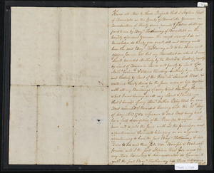 Deed of property in Barnstable sold to Benjamin Hathaway by Stephen West of Barnstable