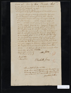 Deed of property in Barnstable sold to John Bursley of Barnstable by Asa Jones and Elisabeth Jones of Barnstable