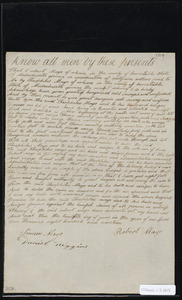 Deed of property in Brewster sold to Theophilus Mayo of Orleans by Robert Mayo of Orleans