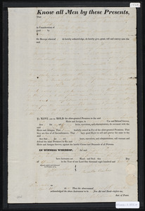 Deed of property in Brewster sold to Eldredge Small of Brewster by Joseph Crocker of Brewster